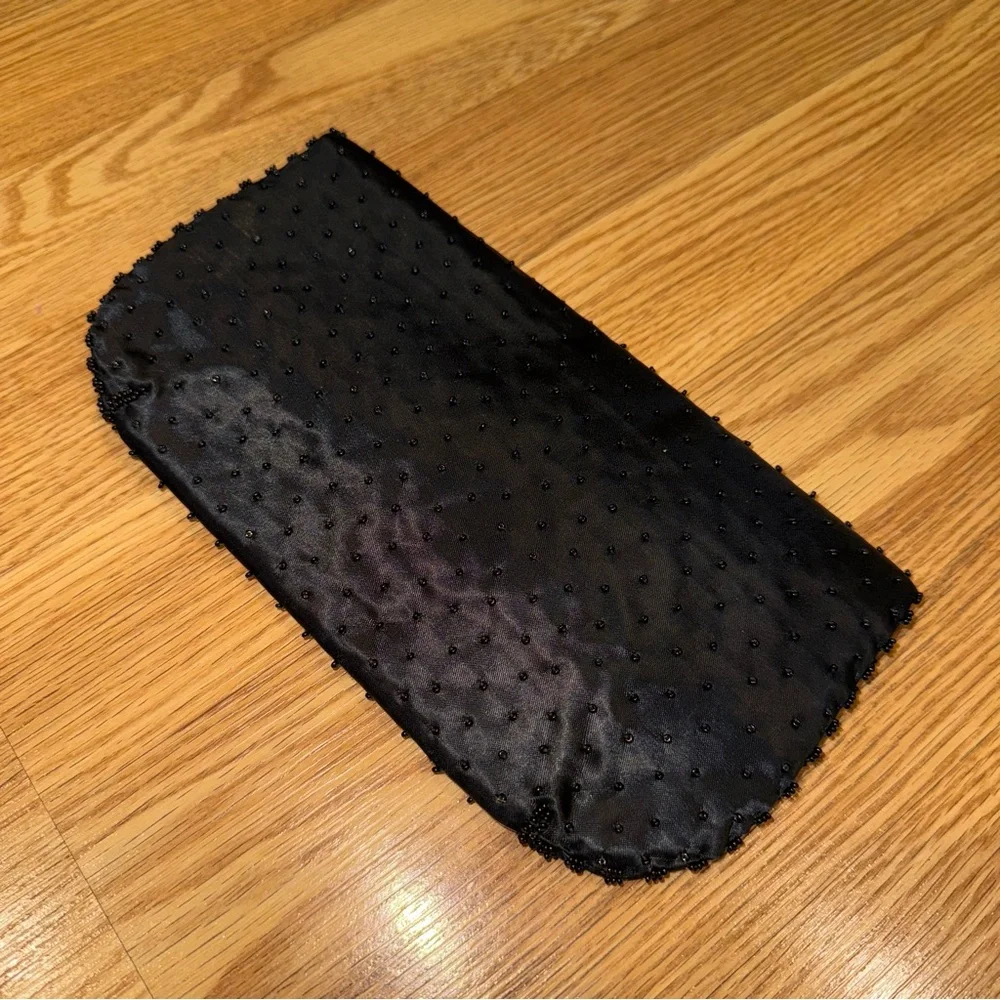 Vintage Schildkraut‎ Satin Envelope Clutch Beaded Embroidered Made in Hong Kong